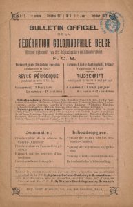 Bulletín officiel de la Fédération Colombophilie Belge. (1912)
