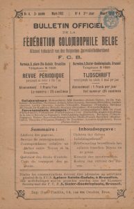 Bulletín officiel de la Fédération Colombophile Belge. (1913)